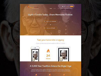 Memorial Website WIP app app design candle design flame icons light memorial memories product web website