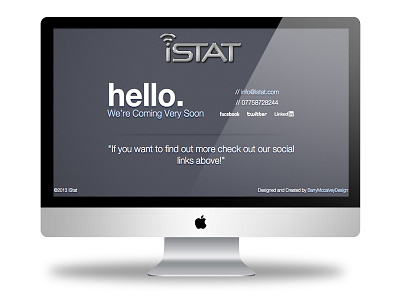 iStat Coming soon coming soon css css3 design graphic design graphicdesign html imac photoshop typography ui design user interface web design web development website design website development