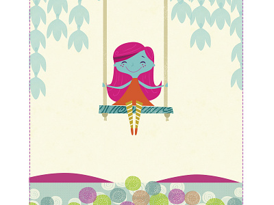 Swing away brushes flowers illustration play swing