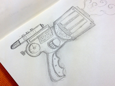 Cloud Gun — WIP personal project cloud cloudmaker concept gun i am the cloud maker illustration machine sketch wip