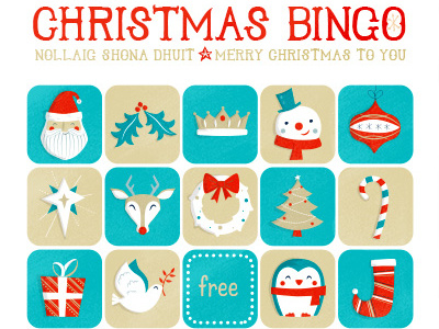 Free Christmas Bingo Download bingo character christmas clumsy deer family holiday kids penguin santa snowman
