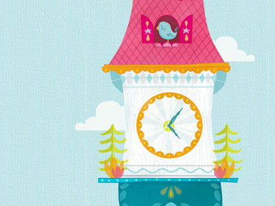 Clock cuckoo clock illustration wip