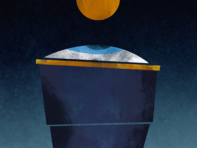 Limited edition poster for Ingrid Michaelson art blue illustration ingrid michaelson music orange parachute telescope