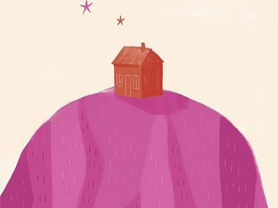 No. 3 my color project. House on a Hill. books illustration texture wip