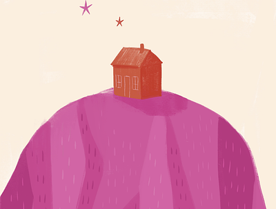 No. 3 my color project. House on a Hill. books illustration texture wip