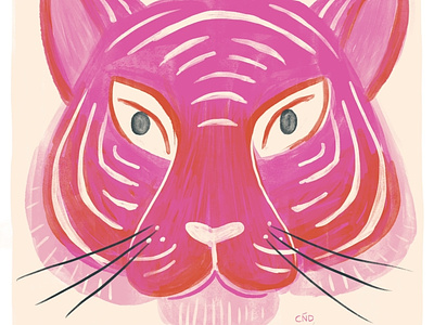 No. 7 Kitty illustration tiger watercolor