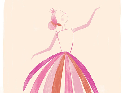 No. 8 tiny dancer character illustration watercolor
