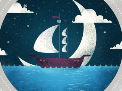 Nautical boat illustration lillarogers makeartthatsells mats nautical night