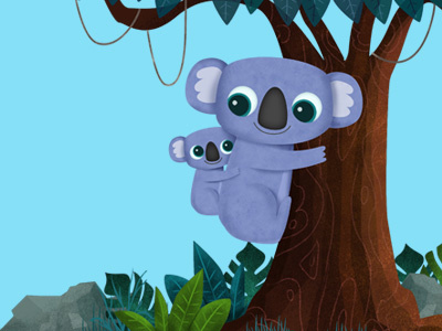 Koala for children's app app background illustration scene