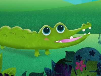 Croc for children's app app background illustration scene