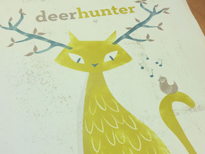 Mouse hunter WIP poster bird gig illustration poster print cat