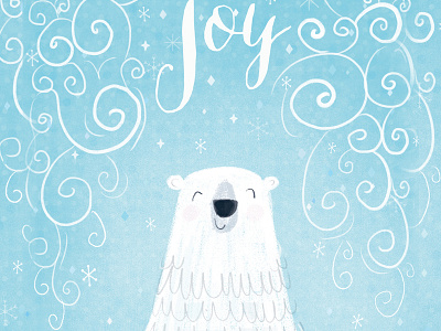 Polar Bear Joy cards character christmas illustration polar bear type