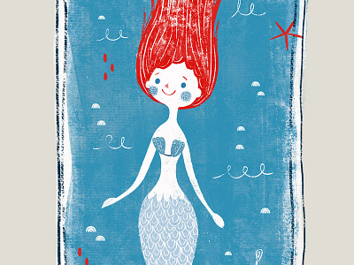Mermaid illustration mermaid nautical poster wall art