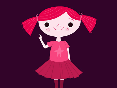 Little girl character exploration character girl illustration pink