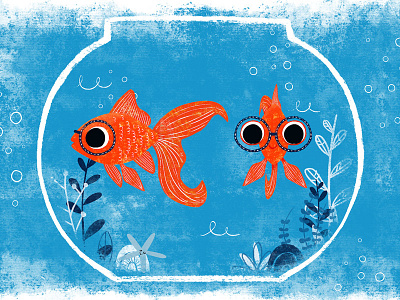 Fish Character design 2d animation bowl fish illustration ocean water