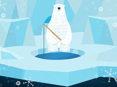 Bear fishing. animaiton bear ice illustration 2d scene