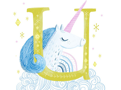 Unicorn lettering.