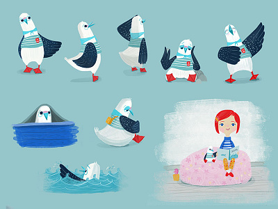 Character poses exploration bird book character design development illustration kidlit wip