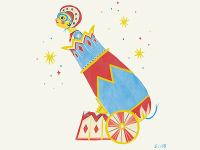 Human Cannon 100days cannon circus illustration lady