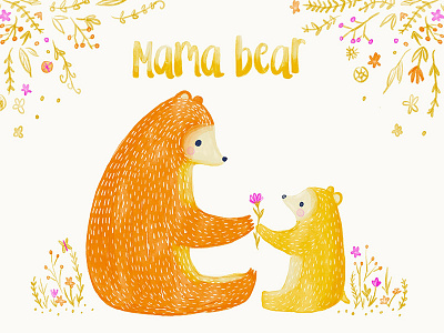 Mama Bear bear illustration mom type