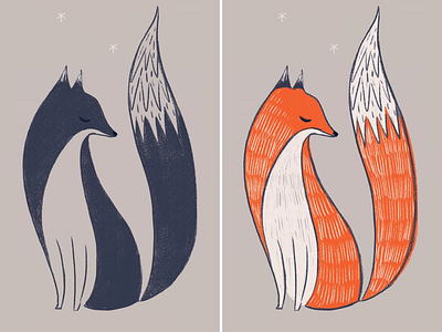 Foxy coloring digital fox illustration