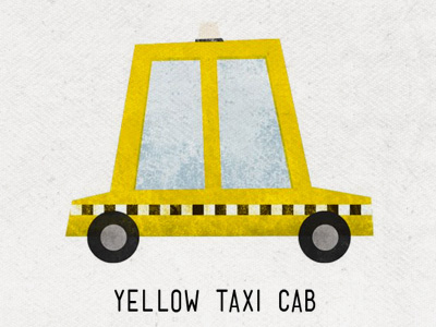 Yellow Taxi Cab cars charity illustration