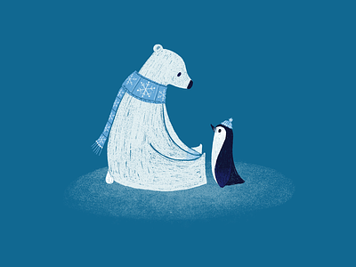 Chill friends illustration polar bear