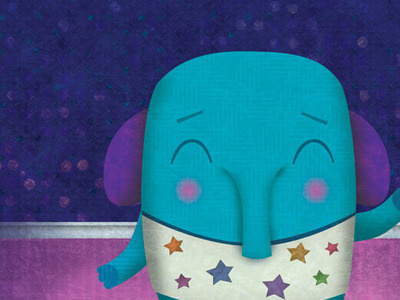 I like to dance — next set of books blue books character clumsy elephant illustration texture