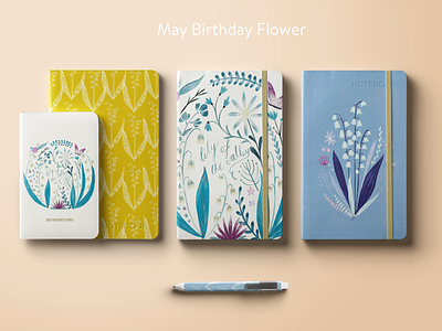 Illustrating birthday journals flower lily of the valley pattern
