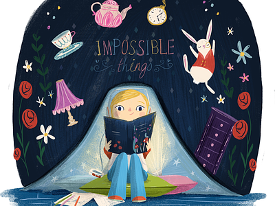 Impossible Things dyslexia illustration reading