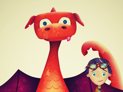 A Wizard And Dragon — unpublished work children dragon illustration magic pet wizard