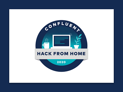 Confluent Hack from Home 2020 logo + pin