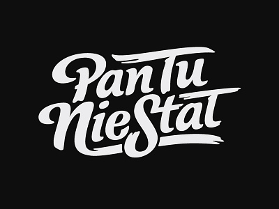 Pan Tu Nie Stał brand. calligraphy custom type for logo pan poland polish ptns retro streetwear