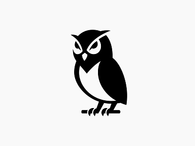 Owl Network bird logo blackwhite brand mark logo owl sowa