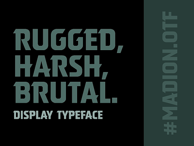 Madion Wip brutal display font design harsh headlines typeface uppercase