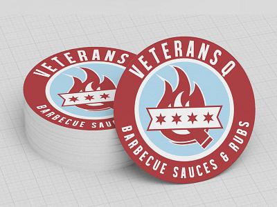 Veterans Q Promo Coasters branding design graphic design layout logo