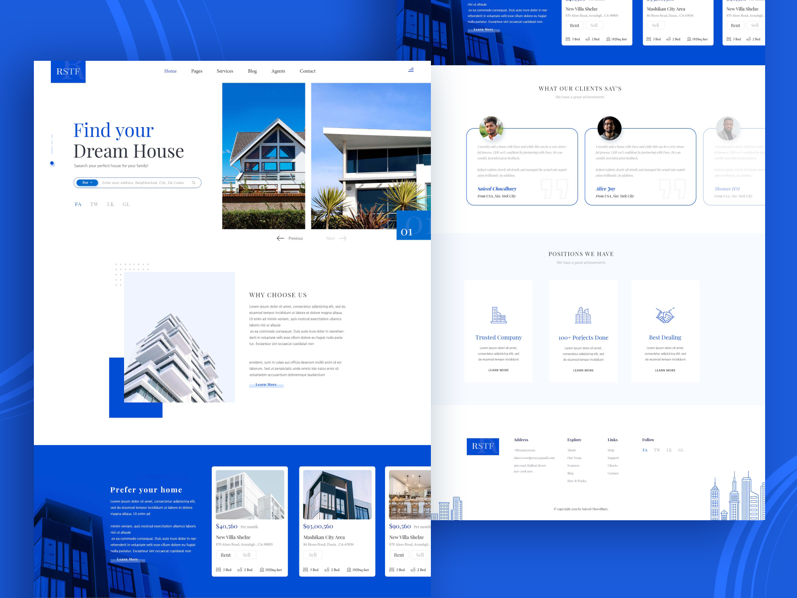 Download Real estate website mockup design by Saieed Chowdhury on Dribbble