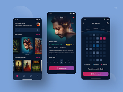 Movie Online Ticketing App app ux design for mobile app movie app design movie app ticketing movie app ui design movie mobile app ux design online ticket booking online ticketing software app ticketing app ui app design