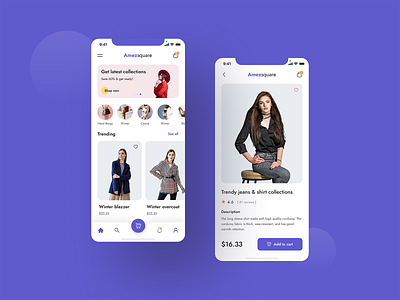 Woman Cloth Fashion Store Mobile App Design