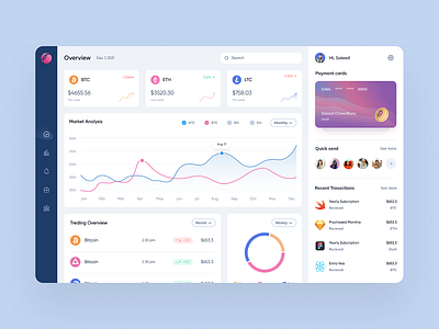 Cryptocurrency Web Admin Dashboard