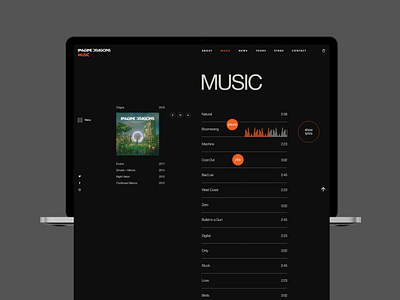 Imagine Dragons: band's music aftereffects animation design animations booking concert dark theme imagine dragons ui ux uxui