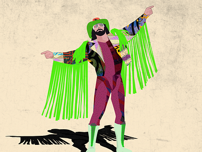 Macho Man design digital portrait illustration