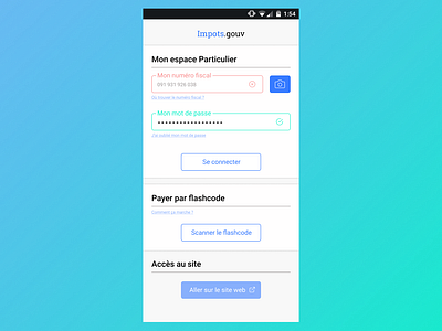 Impots.gouv redesign app design flat ui