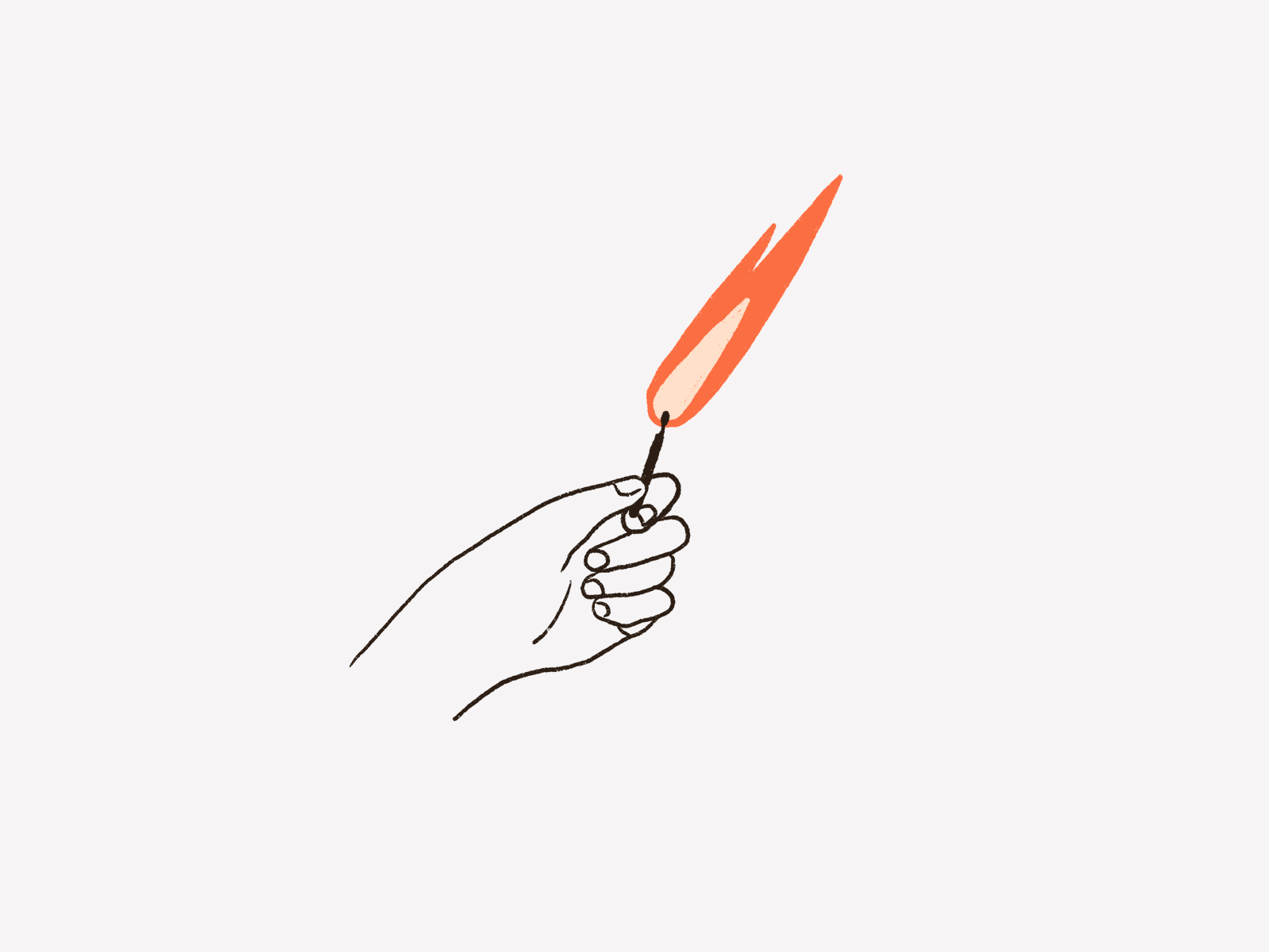 Match Fire black fire gif hand illustration match