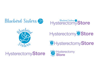 Bluebird Sisters (HysterectomyStore.com) bird icon blue bird bluebird branding line art logo monoline store logo