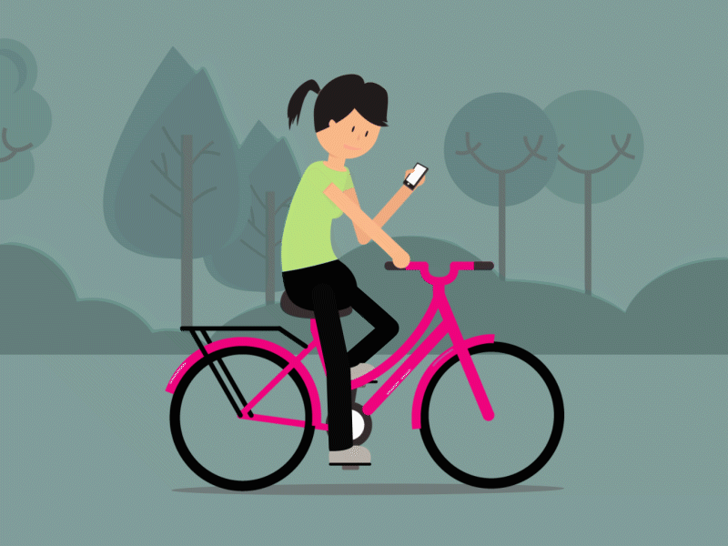 Bicycle girl after effect animation bicycle bike cycle illustrator