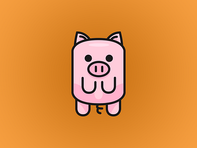 Piggo branding design farm animal farm animals flat icon illustration logo pig