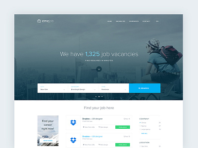 Eme — Vacancy page (WIP) design flat hiring job ui ux vacancy web