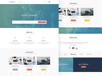 Event Tickets Landing (WIP) buy design events finder flat layout services theme tickets ui ux web