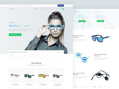 Glasses Store Final e commerce flat glasses icons landing optica products store sunglasses ui ux web